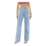 Calça Jeans Wide Leg Feminina Cintura Alta Básica 28000