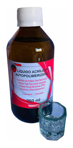 Liquido Resina Auto Polimerizante 250ml + Dappen