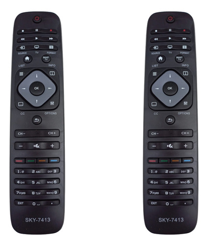 Kit 2 Controle Remoto Compatível Tv Philips Smart Universal