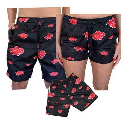 Shorts De Praia Kit Short Tal Pai Filho 3 Pçs Familia Casal 