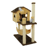 Arranhador Gato Casa Poste Sisal Brinquedo Plataforma Rede