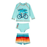 Conjunto Bebe Infantil Sunga Camisa Praia Proteção Solar Fps