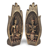 Mão Buda Hindu Namastê Enfeite Decorativo Em Resina