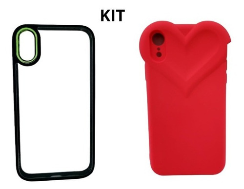 Capa Capinha Silicone Compatível Apple iPhone XR Kit Com 2