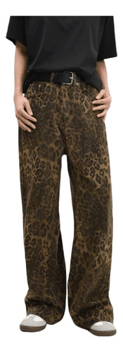 Jeans De Leopardo Para Mujer,cintura Alta,estampado Leopardo