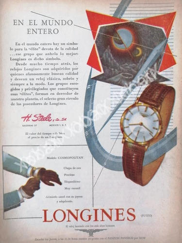 Cartel Retro Relojes Longines 1953 /46