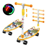 Scooter Monopatín De Pie Plegable Para Niños De 2 A 14 Años Color Amarillo Yellow