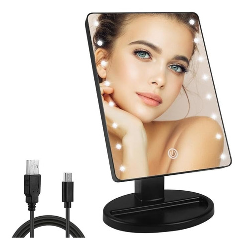 Espejo De Maquillaje De Tocador Con Luces Led, Pantalla Táct