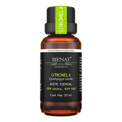 Aceite Esencial de Citronela 30mL | Citronella | 100% Natural y Puro | Ideal para Difusor de Aromas, Humidificador, Aromaterapia, Masajes, Meditación, Velas | Esencia Concentrada en Gotas | Bienat | MercadoLibre