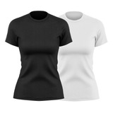 Kit 2 Camisetas Feminina Manga Curta Dry Proteção Uv