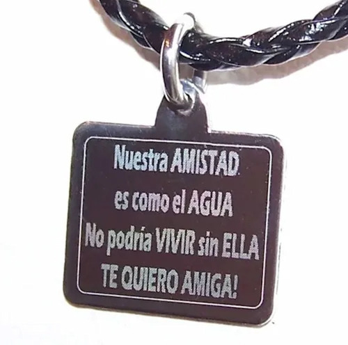 3 Medallas Acero Quirúrgico Personalizadas Frase Amistad