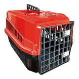 Caixa Transporte N3 Cão Cachorro Gato Média Grande Vermelho