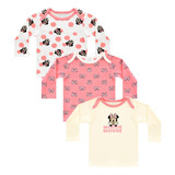 Set De 3 Playeras Bebe Niña Minnie Mouse Disney