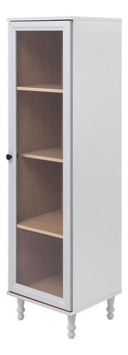 Librería Ditália Con Estante De Vidrio De 1 Puerta E-963, Color Gris