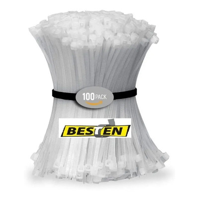 100 Pzs Cinchos Plasticos 80kg Bridas De Nylon Anti-uv 40cm Color Blanco | Meses sin interés