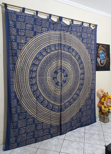 Cortina Mandala Dourado Painel Indiana Vinay Varao Meditar