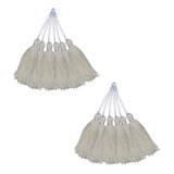 Aplique Pingente Tassel Tulipa Luxo Tacel De 7cm 50un Creme