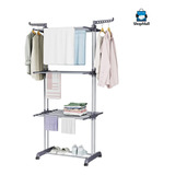 Tendedero Plegable De Ropa Portátil Retráctil Rack Perchero Color Blanco