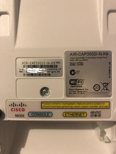 Ruteador Repetidor Cisco Air-cap3502i-n-k9