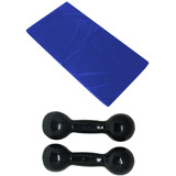 Kit Colchonete Azul + Par Halter Bola Emborrachado 1kg 1fit