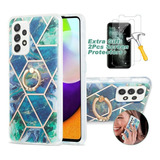 Funda Para Samsung Anti-caída Carcasa Anillo 2pcs Películas