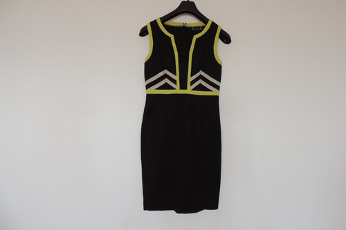 Vestido Negro Import. C/aplicacion Cintas  Chopin  (roma)