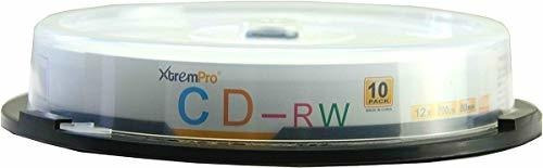 Xtrempro Cd-rw 12x 700mb 80min Cd Grabable 10 Paquete De Dis
