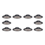 Campana Industrial Ufo 150w Ip65 Luz Blanca Fria 10 Piezas Color Negro