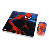 Mouse Óptico Inalámbrico Y  Mousepad Marvel Spiderman