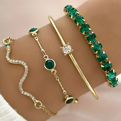 Set De 4 Pulseras Con Forma De Serpiente De Flower Jewelry