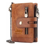 Cartera Jeep Kavis Bonwe 100% Piel Genuina Con Monederos