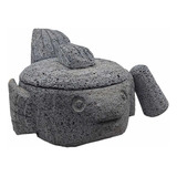 Molcajete Artesanal En Forma De Pez De Piedra Volcánica