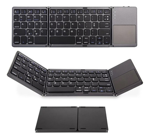 Teclado Bt Inalámbrico Plegable Ultra Delgado Con Touchpad P