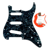 Mica Pickguard Para Guitarra Electrica Stratocaster Negra