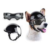 Casco De Moto Con Gafas Para Perros Pequeños Y Medianos Dsv