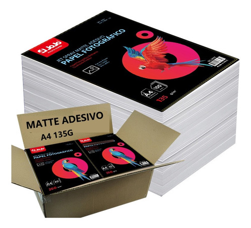 2000 Folhas Papel Foto Matte Adesivo 135g A4 P/jato De Tinta