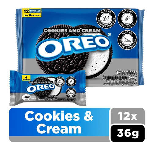 Galletas Oreo Cookies & Cream 432grs X12 Uds.