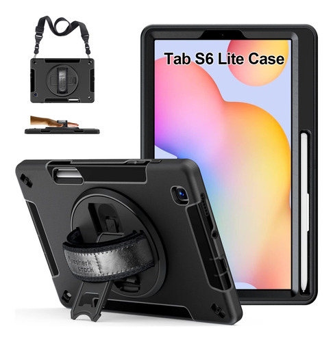 Funda Para Galaxy Tab S6 Lite Proteccion Antigolpes Negro