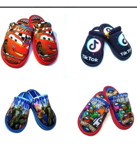 Pantuflas Niños Estampadas, Personajes Favoritos,  23 Al 38