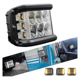 Faro Dually 12 Led Luz Blanca Laterales Ámbar Con Estrobo