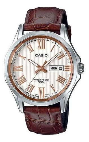 Reloj Casio Hombre Cuero Sumergible Modelo Mtp-e131ly-7a