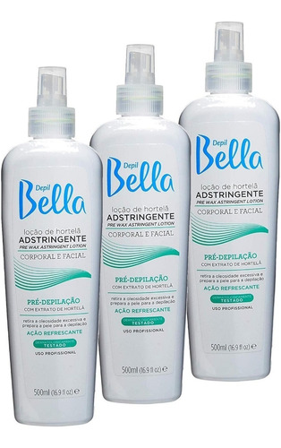 Loção Pré Depilatória Adstringente Hortelã 500ml Depil Bella