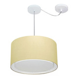 Lustre C/ Desvio De Centro Md-4305 Cupula 40x25 Algodao Cru