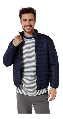 Jaqueta Básica Puffer Masculina Hering - Azul