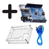 Uno R3 Compatible Ide Arduino Uno + Caja Acrílico Protector