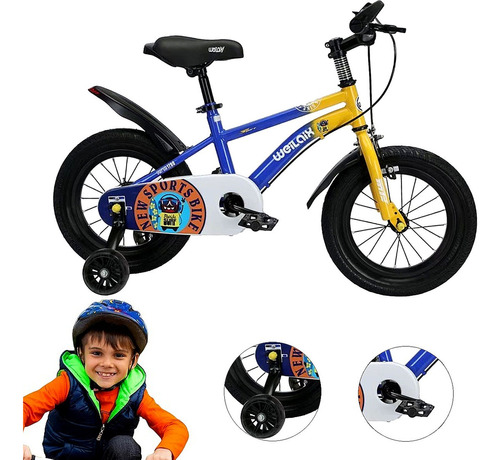 Bicicleta Infantil Niños R-12 Deportiva Ruedas Entrenamiento Color Azul Tamaño Del Cuadro 12