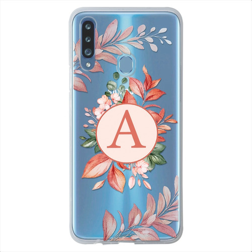 Funda Galaxy Flores Antigolpes Personalizada Con Tu Inicial