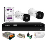 Kit 2 Câmeras Intelbras  Dvr 4 Canais 1204 C/ Purple 1t