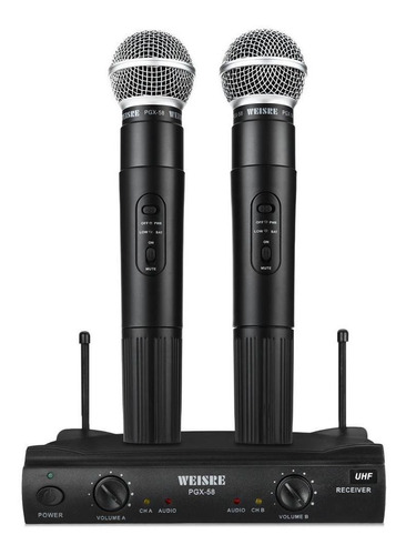 Microfones Weisre Pgx-58 Dinâmico Omnidirecional Cor Preto