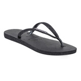 Ojotas Havaianas Slim Sparkle Mujer Negra Solo Deportes